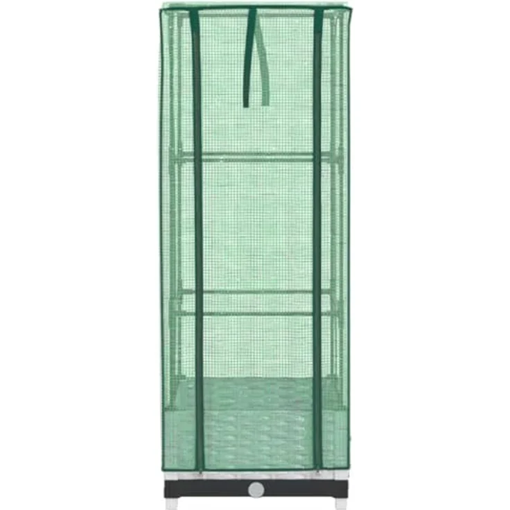vidaXL Hochbeet Hochbeet mit Gewächshaus-Aufsatz Rattan-Optik 40x40x123 cm (1 St), Weiß, Stabiler Rahmen, Wasserfeste Abdeckung, Rattan-Look – Bild 5