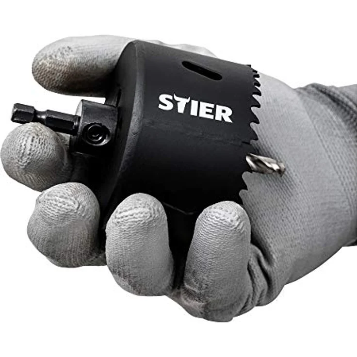 STIER 1/4" HEX Adapter 5/8" 18 UNF für Lochsägen 32-60 mm inkl. Inbusschlüssel, hohe Stabilität und Vielseitigkeit, gelb – Bild 5