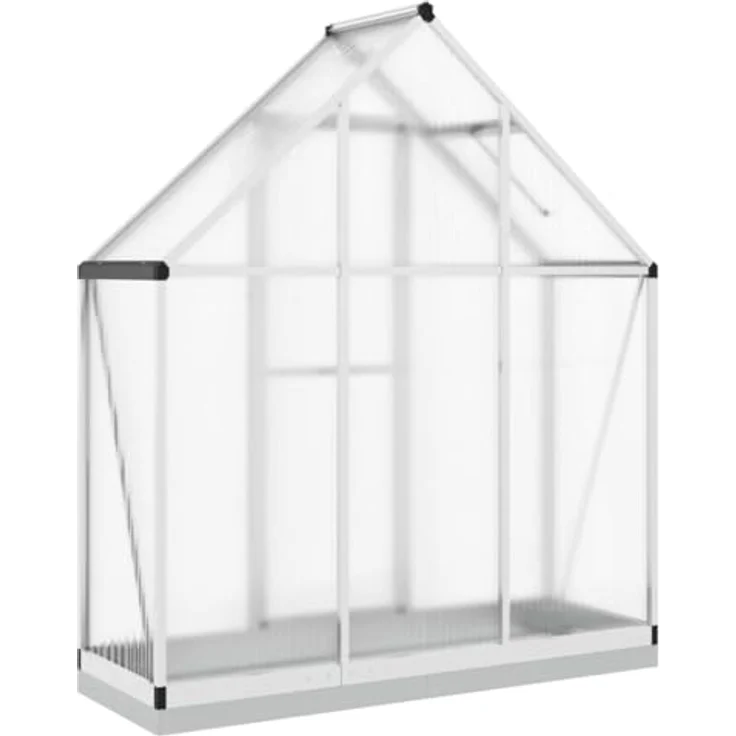 vidaXL Gewächshaus mit Fundamentrahmen Silbern 169x58x202cm Aluminium, UV-beständige Platten, Wetterbeständiger Rahmen – Bild 5