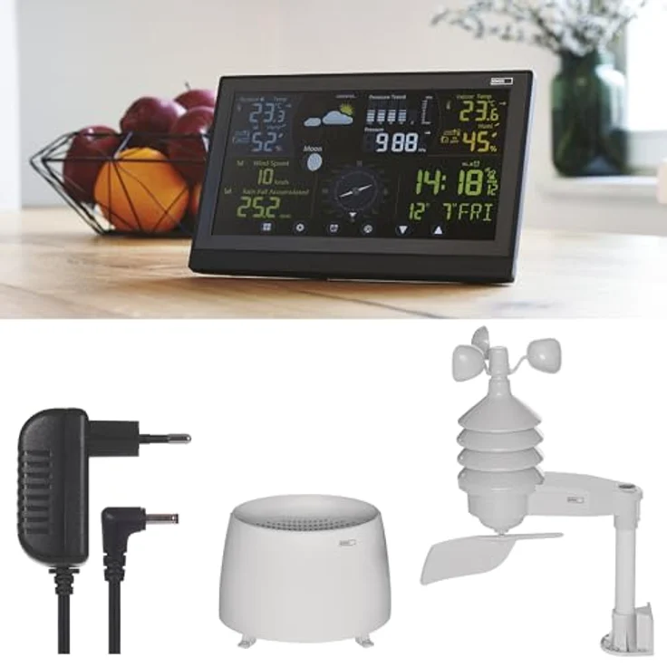 Emos E6016, digitale Wetterstation mit LCD-Display, Temperatur- und Luftfeuchtigkeitsmessung, drahtlose Übertragung bis 100 m, schwarz – Bild 5