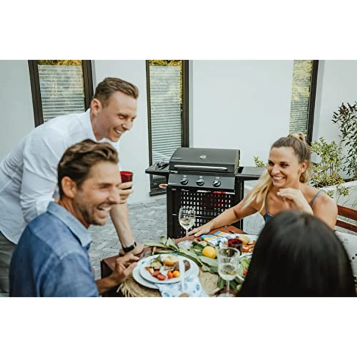 Enders Gasgrill SAN DIEGO NEXT 3, Gasgrill 3 Brenner aus Edelstahl, mit Grillthermometer, kleiner Gasgrill Camping, Edelstahlrost, Balkon Gas Grill, Camping Grill,Gasgrill,stabile Seitenablagen#80166 – Bild 2