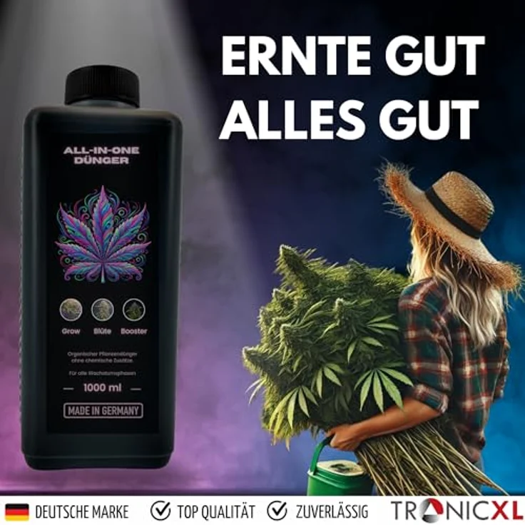 TronicXL 2 x Dünger All in One für BioBizz + 2 Sack Light Mix Grow Erde für Anzucht & Blüte Lightmix Komplett Set Anbau Try Pack, Made in Germany, organisch, 20 Liter, 1L – Bild 4