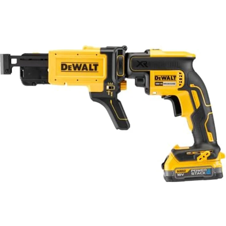 DeWalt Akku-Trockenbauschrauber - Schnellbauschrauber (18 Volt, 5.0 Ah, bürstenlos, inkl. Magazinvorsatz DCF6201, 2x XR Li-Ion Akkus, System-Schnellladegerät, Tstak Box II), DCF620P2K – Bild 3