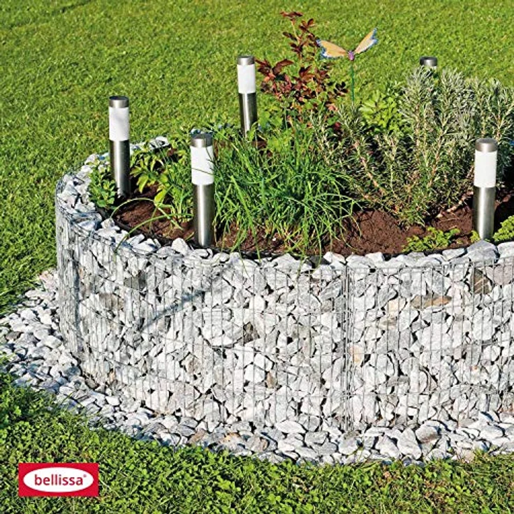 Bellissa Gabionen-Hochbeet rund Ø 146 cm x H 40 cm silber - Preisvergleich – Bild 5