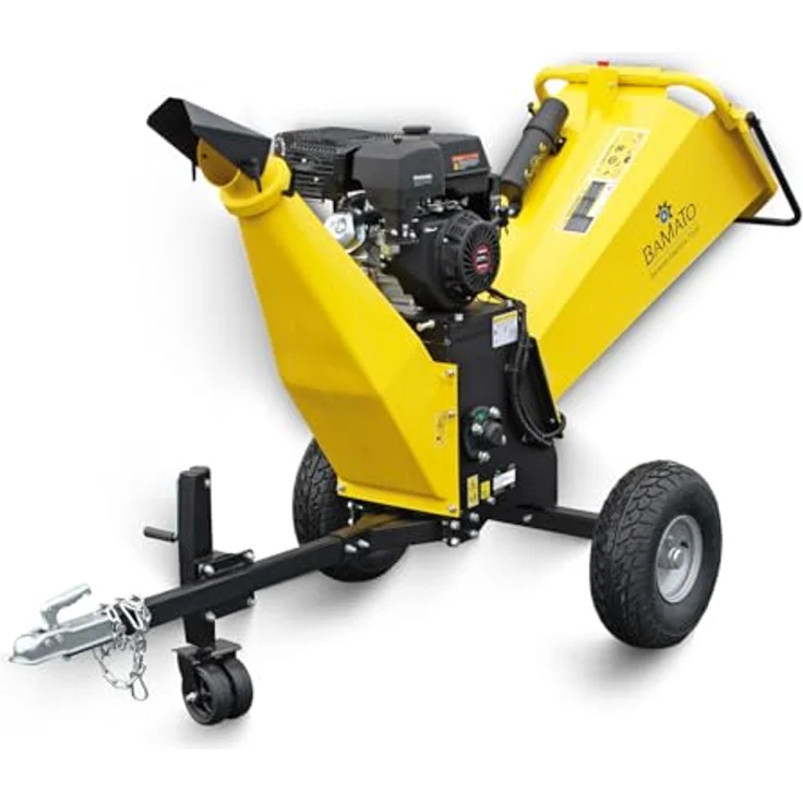 BAMATO Häcksler HACK-120, 15 cm max. Astdurchmesser, 9 kW Benzinmotor mit E-Start, Luftbereifung und Abdeckplane – Bild 2