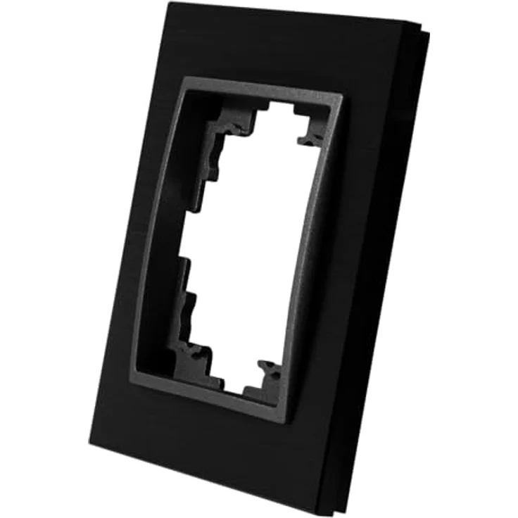 McPower FLAIR Rahmen aus Aluminium 1-Fach, schwarz, matte Oberfläche, für Unterputz-Installation, IP20 – Bild 2