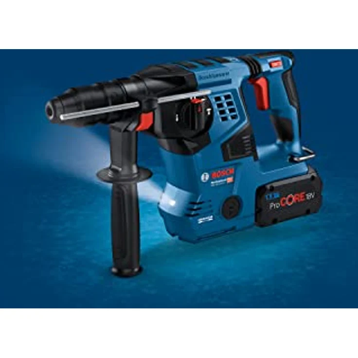 Bosch Professional 18V System Akku-Bohrhammer GBH 18V-28 CF (mit SDS plus, 3,3 J Schlagenergie, inkl. Schnellspannbohrfutter, 2x 0Ah ProCORE-Akku, Ladegerät, GDE 18V-16, in L-BOXX) – Bild 2