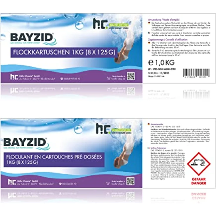 2 x 1 kg BAYZID Flockkartusche für Pools – Bild 7