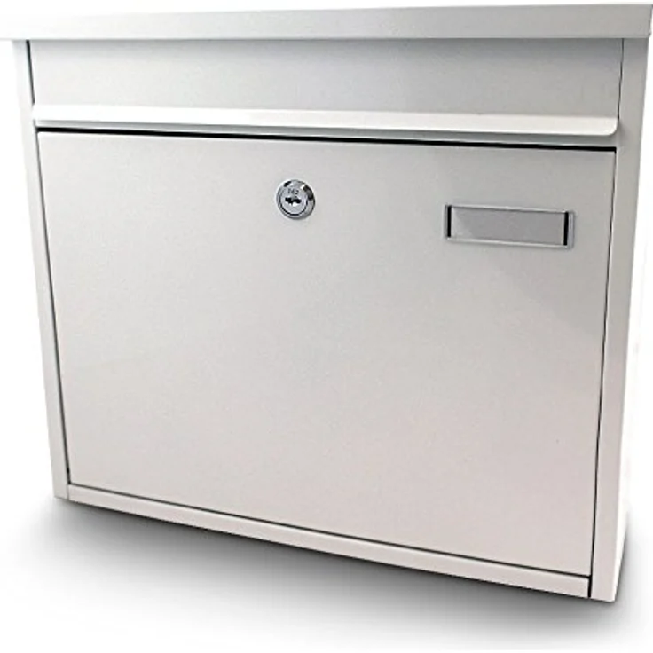 MS-Point Briefkasten Postkasten Mailbox Letterbox Wandbriefkasten, modernes Design, Farbe Weiß, inklusive Befestigungsmaterial – Bild 1