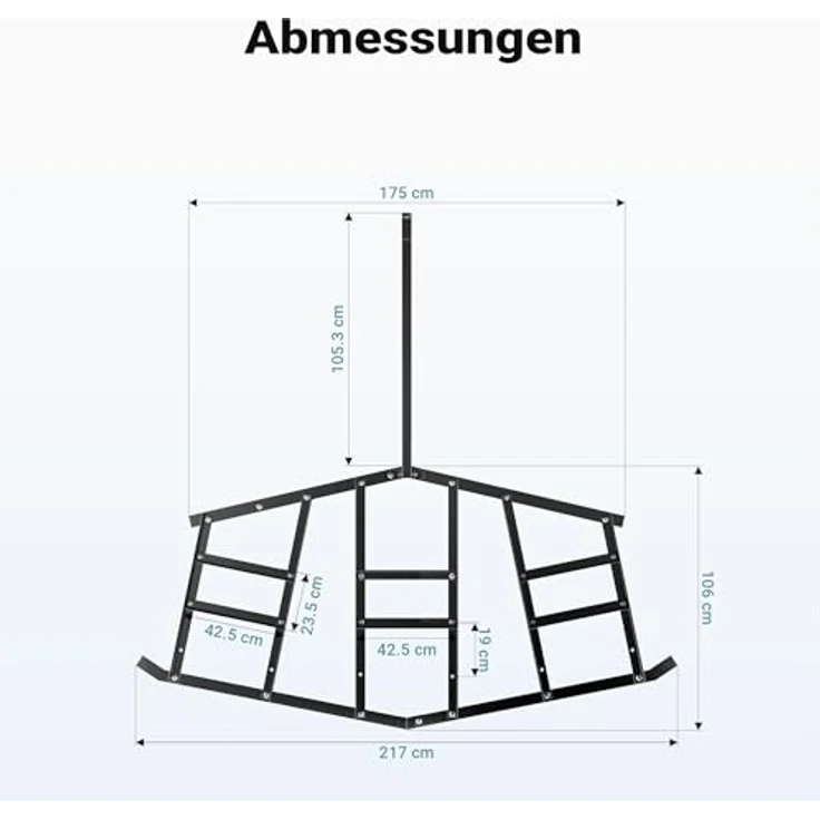Wiltec Schleppegge 217 x 106 cm, Wiesenegge für Rasentraktor und ATV, robuste Konstruktion zur Bodenbearbeitung und Bodennivellierung – Bild 3