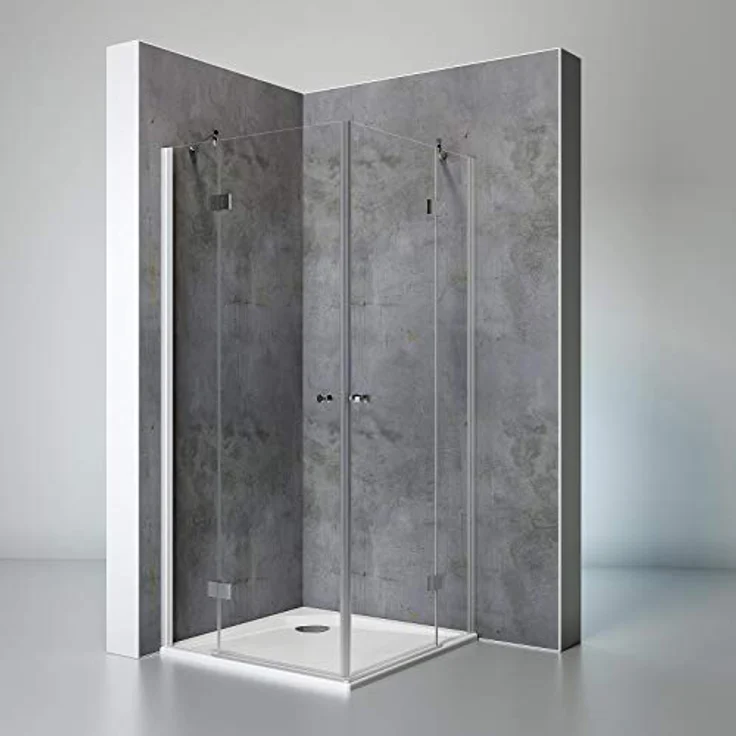 Schulte Duschkabine Eckeinstieg Youngline, 80 x 80 cm, 190 cm, 5 mm Sicherheits-Glas klar hell, alu-natur, Montage auf Duschwanne oder Fliese – Bild 1