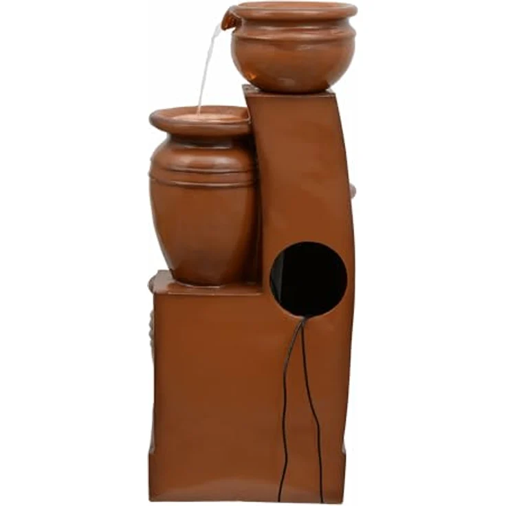Teamson Home Solar Kaskadenbrunnen 4 Stufen Terrakotta, mit solarbetriebenen LED-Lichtern – Bild 5