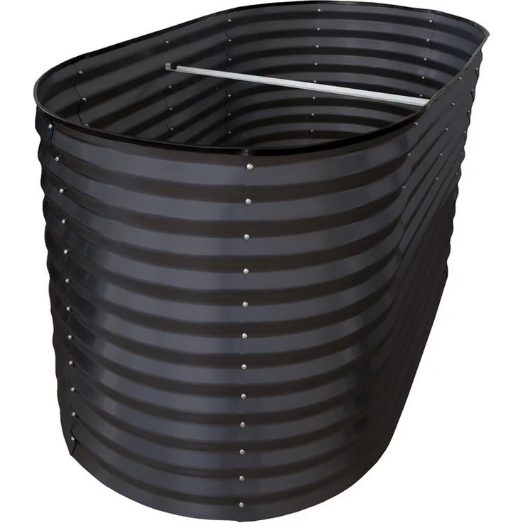 NATIV Hochbeet Metall anthrazit, oval, Pflanzbeet, Gartenbeet, ergonomische Arbeitshöhe