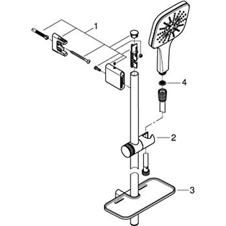 Grohe Rainshower SmartActive 130 Cube Brausestangenset mit 3 Strahlarten, 9,5 l/min Durchfluss, inklusive 900 mm Duschstange und SpeedClean Anti-Kalk-System – Bild 4