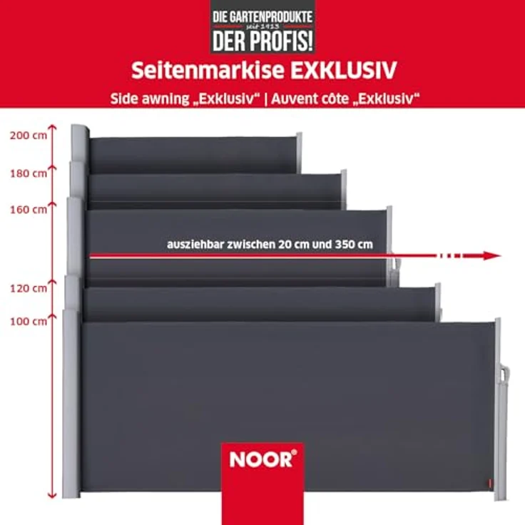 Noor Seitenmarkise Exclusiv 1,6 x 3,5 m  – Bild 4