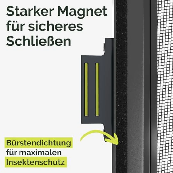 Nematek Insektenschutz Tür Teleskoprahmen - schmale Fliegengitter Tür mit Rahmen für Balkon & Terrasse - 100 x 210 cm anthrazit - Montage ohne Zusägen – Bild 5