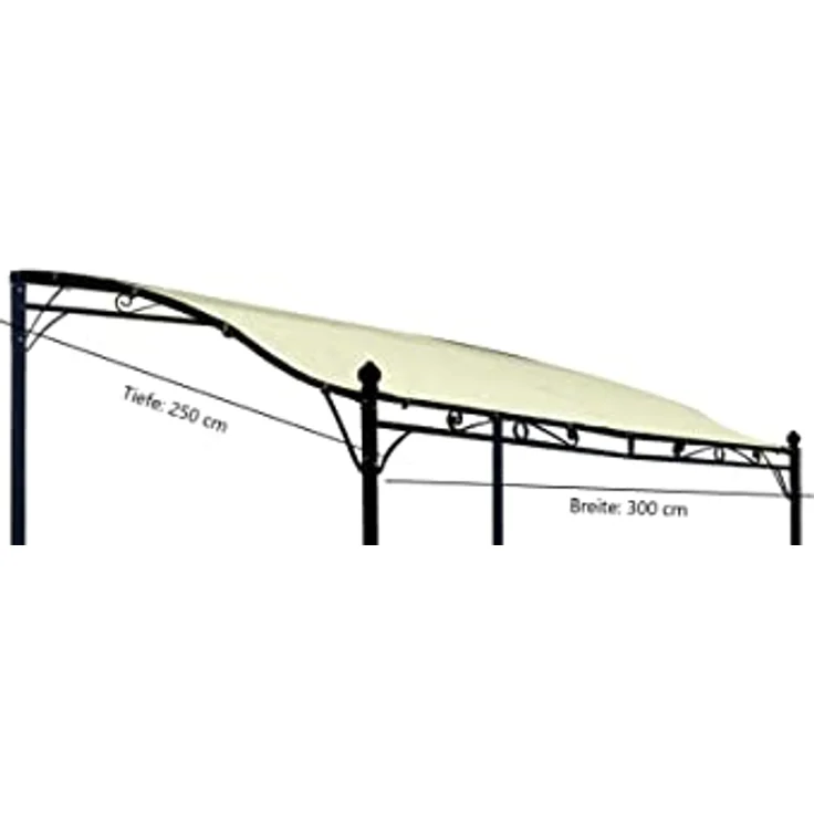 DEGAMO Pavillon-Ersatzdach MANTOVA, 300x250cm, PVC-beschichtet ecru – Bild 7