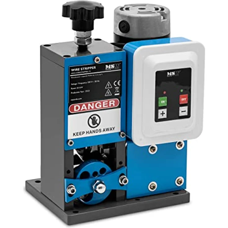MSW Kabelschälmaschine 400 W, elektrische Kabelabisoliermaschine mit 1 Einschub, Schnittgeschwindigkeit 0-20 m/min, für Kabel bis 40 mm – Bild 1