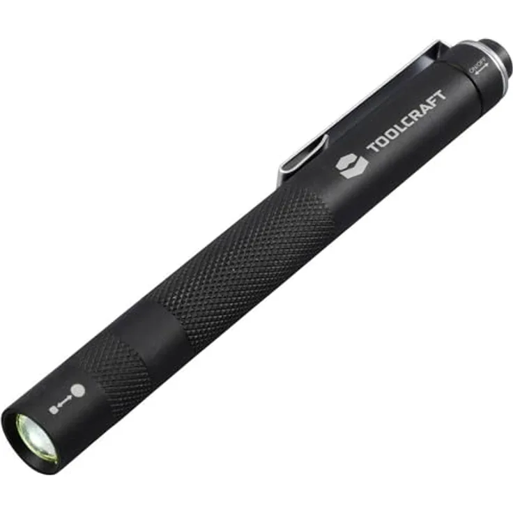 TOOLCRAFT LED Taschenlampe Penlight batteriebetrieben, mit Gürtelclip
