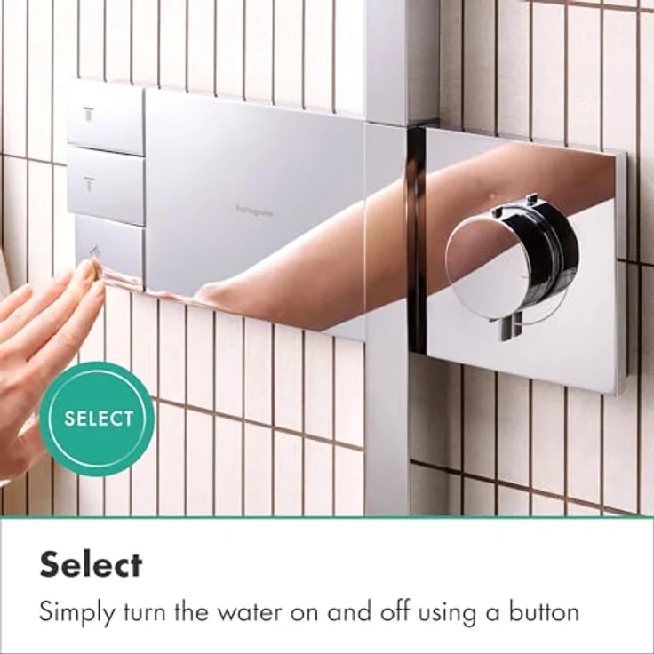 hansgrohe Raindance Alive S, Duschsystem mit Thermostat, 300 mm Regendouche, Handbrause und zwei Strahlarten, Chrom – Bild 3