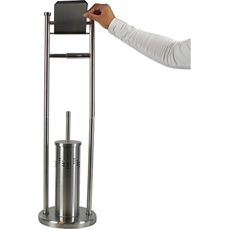 Kela 22492, WC-Bürstenbehälter und Papierhalterung, Toilettengarnitur, Edelstahl, Swing, 77,5cm, Silber Matt – Bild 2