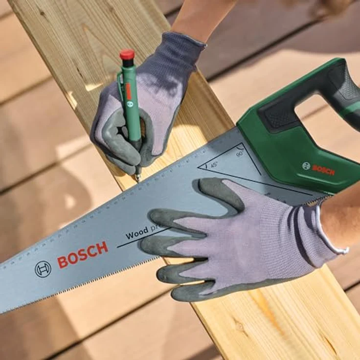Bosch Home and Garden 1600A0387S Handsäge, 450 mm mit ergonomischem Softgrip-Griff und SK5-Stahl Sägeblatt für feine Schnitte – Bild 3