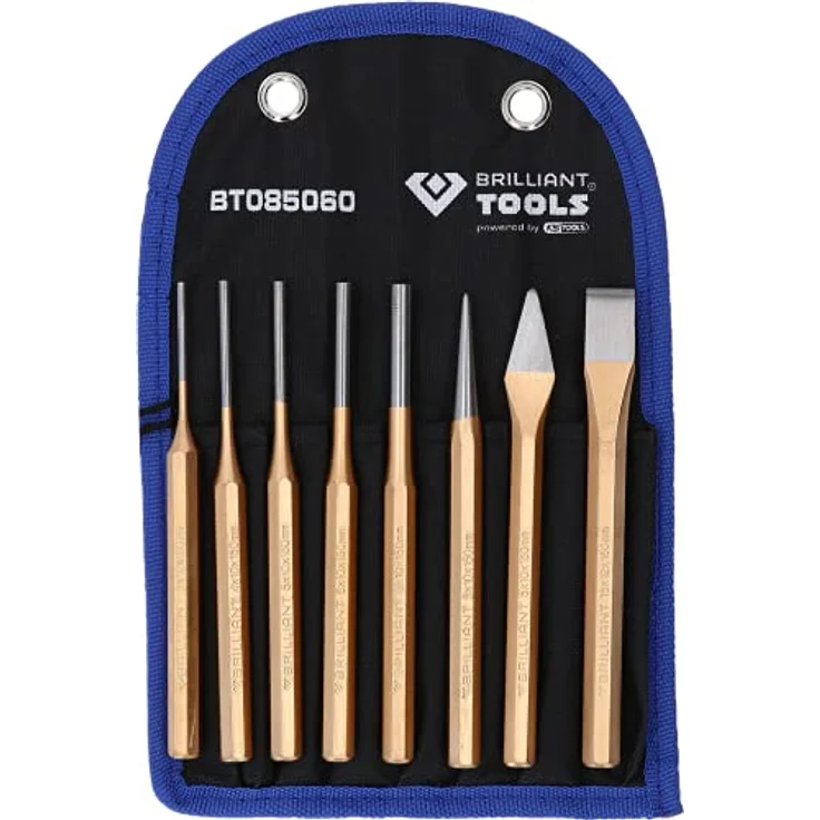 BRILLIANT TOOLS BT085060 Meißel und Durchtreiber-Satz, 8-tlg. [Powered by KS TOOLS] - Langlebig, einfach zu bedienen, ideale Qualität – Bild 2