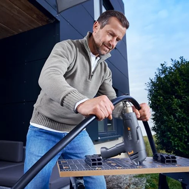 Steinel Heißluftgebläse HM 1620 S, 1600 W Heißluftföhn, Zwei Temperaturstufen 300°/500°C, Heißluftpistole zum Trocknen, Schrumpfen, Auftauen, schwarz – Bild 3
