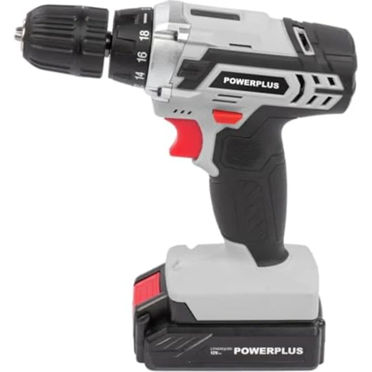 Powerplus Powc1051, 12V Elektrischer Schraubendreher mit 18 Drehmoment-Einstellungen, integrierter LED-Beleuchtung, Silber – Bild 2