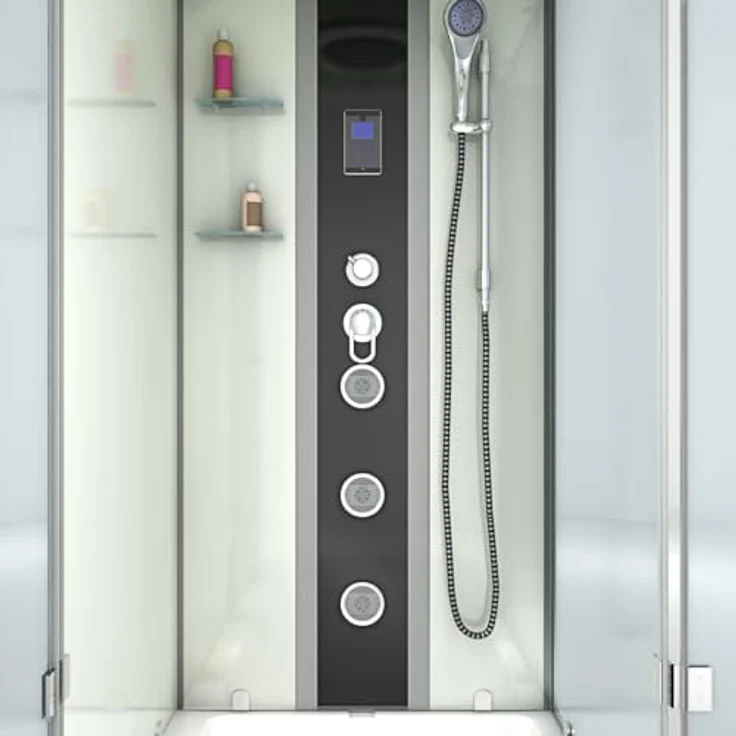 AcquaVapore K05-L01-WP, Whirlpool-Dusche Kombination 180x90 cm, weiß mit Regendusche, 10 Massagedüsen und Touchscreen-Display – Bild 7