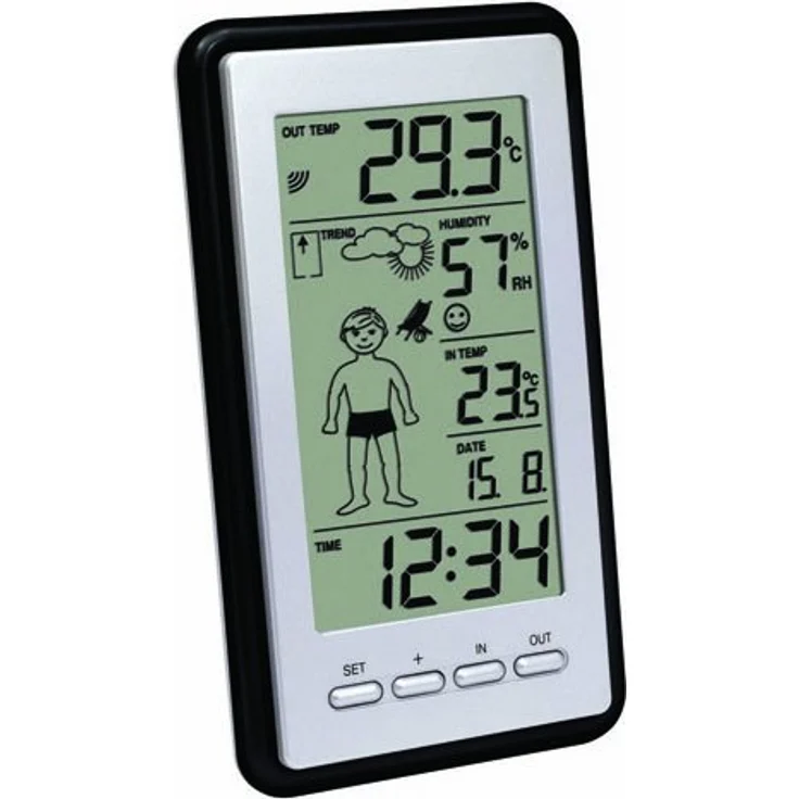 Technoline WS 9632 Wetterstation mit Vorhersage, grau, 8,4 x 2,3 x 15 cm – Bild 4