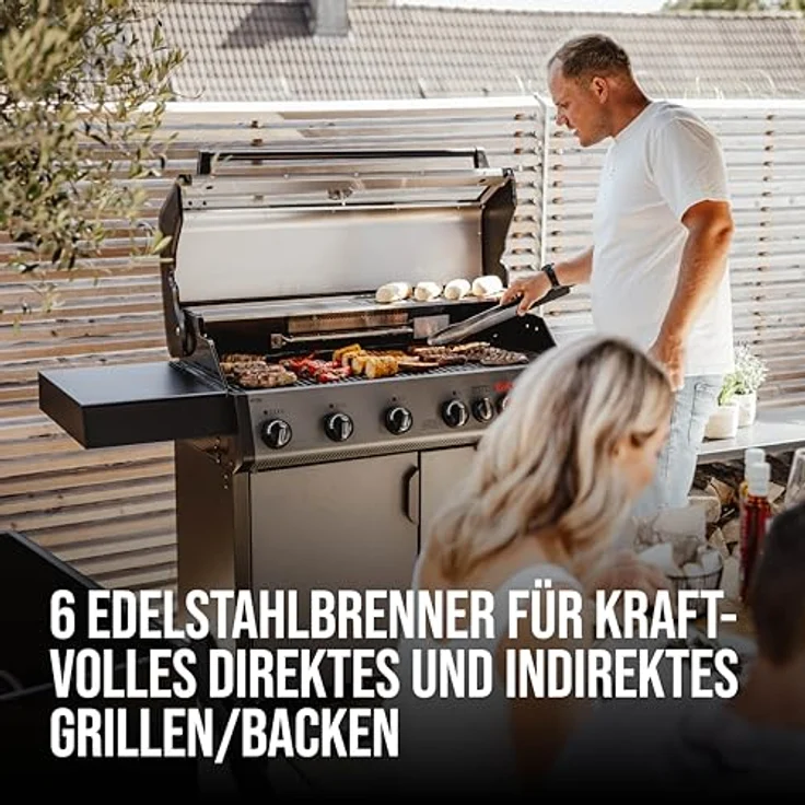 Enders Gasgrill Hyde 6 Sikr Turbo, 800 °C Turbo Zone, Infrarot-Backburner, Sichtfenster, Gussrost, 4 Brenner, inkl. Unterschrank mit Schubladen – Bild 4