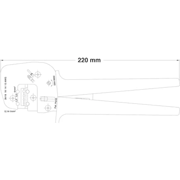 Harting® Crimpzange 09990000110, für Kontaktarten D/E/C, Querschnitt 0,14-4 mm² (AWG26-AWG12) – Bild 4