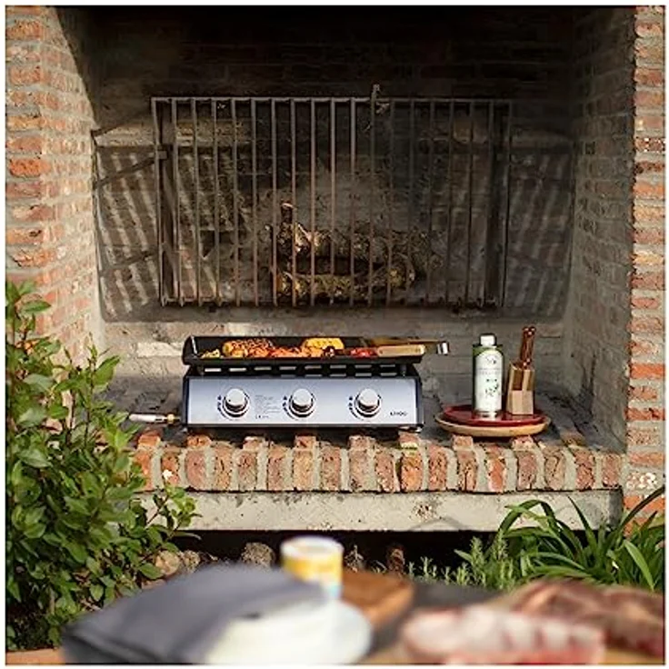 Livoo DOC277, Plancha Gas 7,5 kW mit emaillierter Stahlplatte 61 x 38 cm und automatischer Zündung – Bild 2