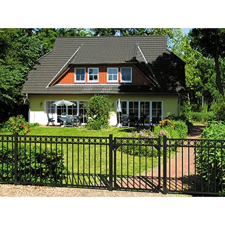 Alberts Zaunerweiterungsset Circle, anthrazit, Höhe 100 cm, Länge 2 m, inkl. Pfostenträger und Befestigungsschrauben – Bild 8