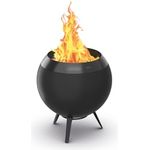 höfats Moon 45 All Black, Feuerschale mit niedrigem Fuß, raucharmer schwarzer Feuerkorb mit Holzvergaser-Technologie und 360°-Luftzirkulation, ⌀ 45 cm