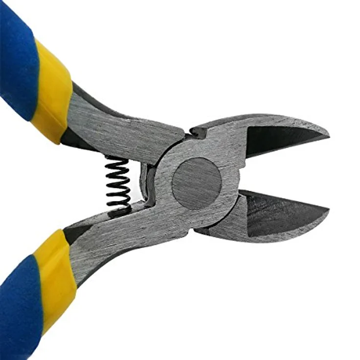 S&R Elektronik Seitenschneider (Radiozange) 115x18 mm, CR-V Stahl mit PVC-beschichteten Griffen, induktiv gehärtete Schneidkante – Bild 3