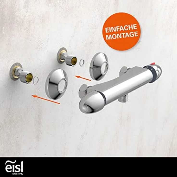 EISL Duscharmatur VITAL, Mischbatterie mit Thermostat, Wasserhahn Dusche mit Sicherheitssperre bei 38°C, Brausearmatur, Brausethermostat Chrom CLT168VCR – Bild 5