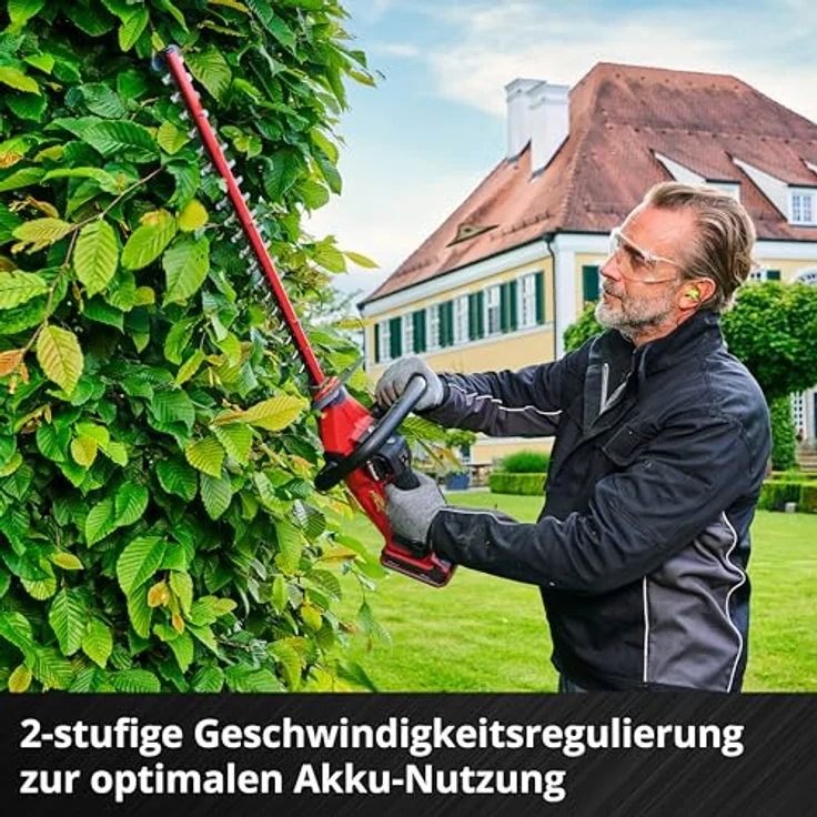 Einhell Professional GP-CH 18/50 Li BL-Solo, Akku-Heckenschere 18V, 560mm, bürstenloser Motor, zwei Geschwindigkeitsmodi, inkl. Schnittgutsammler – Bild 6