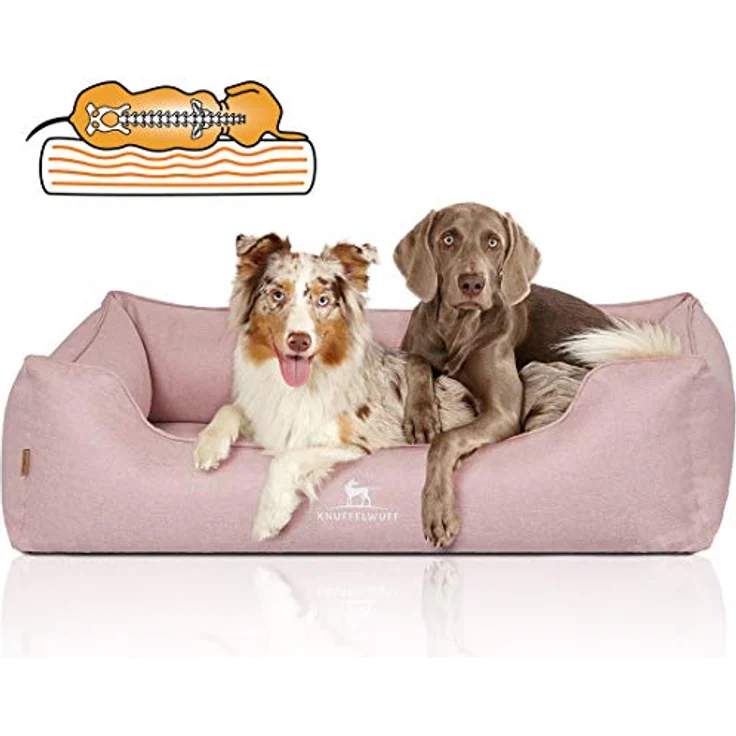 Knuffelwuff Orthopädisches Hundebett Luisa Hundekorb Hundesofa Hundekissen Hundekörbchen waschbar Rosa XL 105 x 75cm – Bild 1