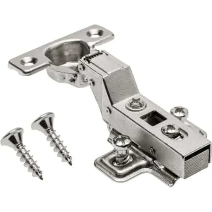GTV CIHC Minischarnier, Dämpfung, Topfdurchmesser 26 mm, Innenanschlag, Montageplatte H=0, leiser Verschluss, Clip-On-Kette, 80.000 Zyklen zertifiziert