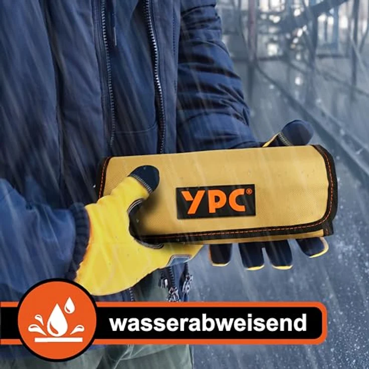 YPC VarioRoll M, Werkzeugrolltasche 36x25cm mit 2 Reißverschlusstaschen, 4 Steckfächern, 4 Schlaufen, wasserfestem Oxford 600D Polyester – Bild 4