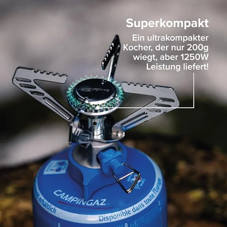 Campingaz Campingkocher Camping Connect, Gaskocher mit 1.25 kW Leistung und Easy Clic Connect, blau-silber – Bild 3