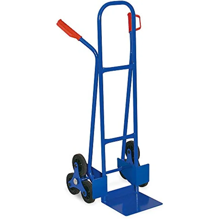 Treppenkarre aus Stahl, Farbe blau, Tragkraft 175 kg, BxTxH 520x560x1210 mm