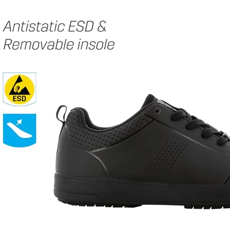 Safety Jogger Works Elis O2, leichter Berufsschuh mit atmungsaktivem Obermaterial und rutschfester Laufsohle, schwarz – Bild 4