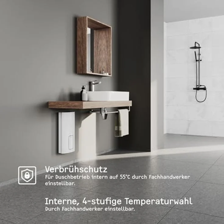 STIEBEL ELTRON HDB-E 18/21/24 Trend, Elektronischer Durchlauferhitzer mit 2i-Technologie, einstellbarer Wunschtemperatur, energiesparend, 204209 – Bild 3