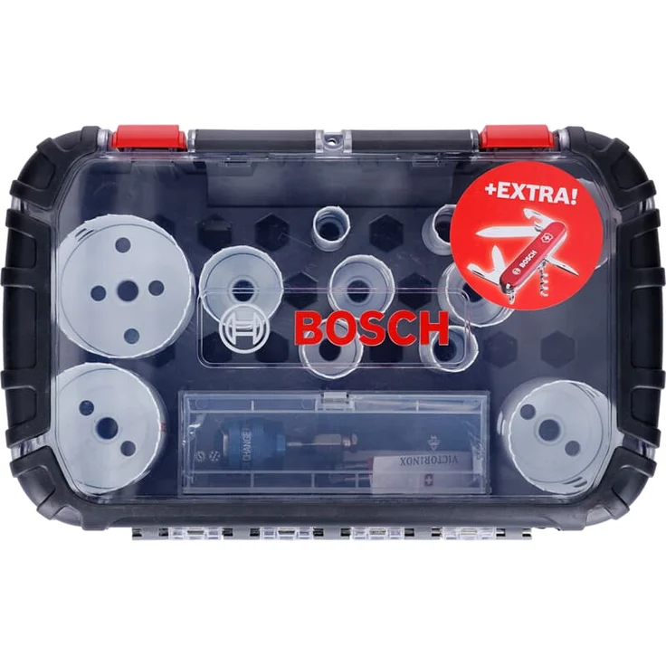 Bosch 14 tlg. Lochsäge for Wood & Metal Set inkl. Victorinox Taschenmesser – Bild 1