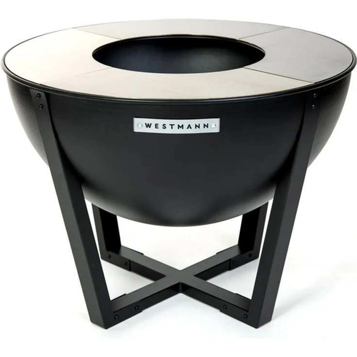 Westmann Premium Grill Feuerstelle inkl. Edelstahl Grillplatte schwarz 81x81x62 cm – Bild 1