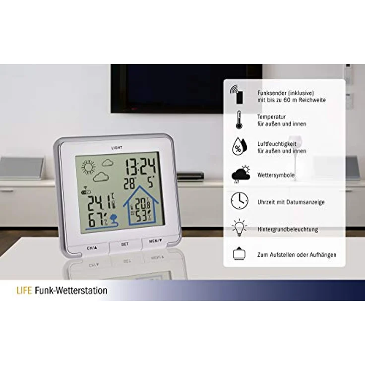TFA Dostmann LIFE 35.1153.02 Funk-Wetterstation Vorhersage für 12 bis 24 Stunden – Bild 5
