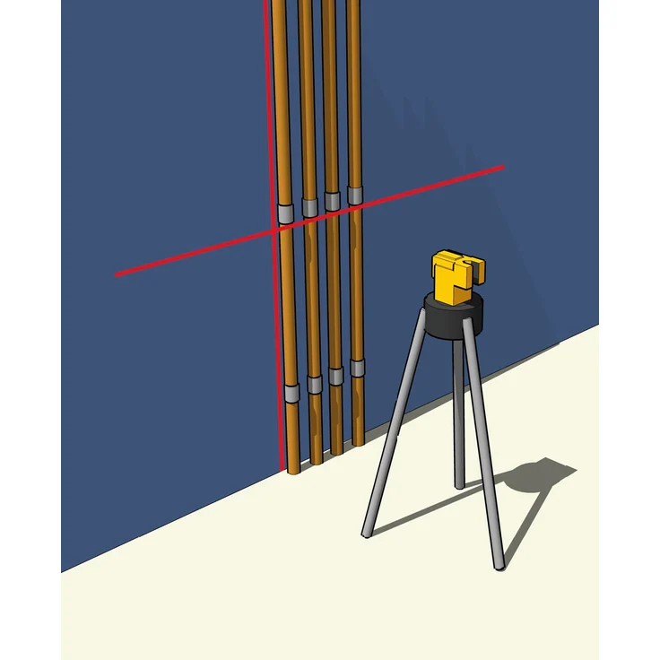 STABILA Kreuzlinienlaser LAX 50, 2-teiliges Set, selbstnivellierend, gut sichtbare Laser-Linien, Reichweite bis 10 m, Einknopfsystem, Schutzklasse IP 53, inklusive Stativ-Teleskopstange – Bild 12